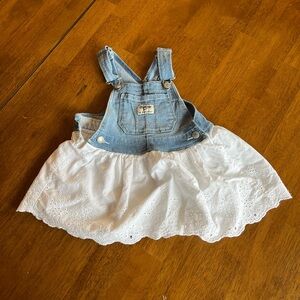 OshKosh B'gosh Denim and White Skirted Overalls